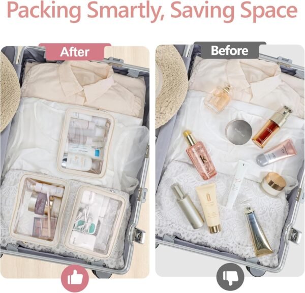PACKISM TSA Approved Toiletry Bag - Upgrade Color-Edged Clear Makeup Bags, Clear Toiletry Bags For Traveling Fits Various Storage Needs - Image 8