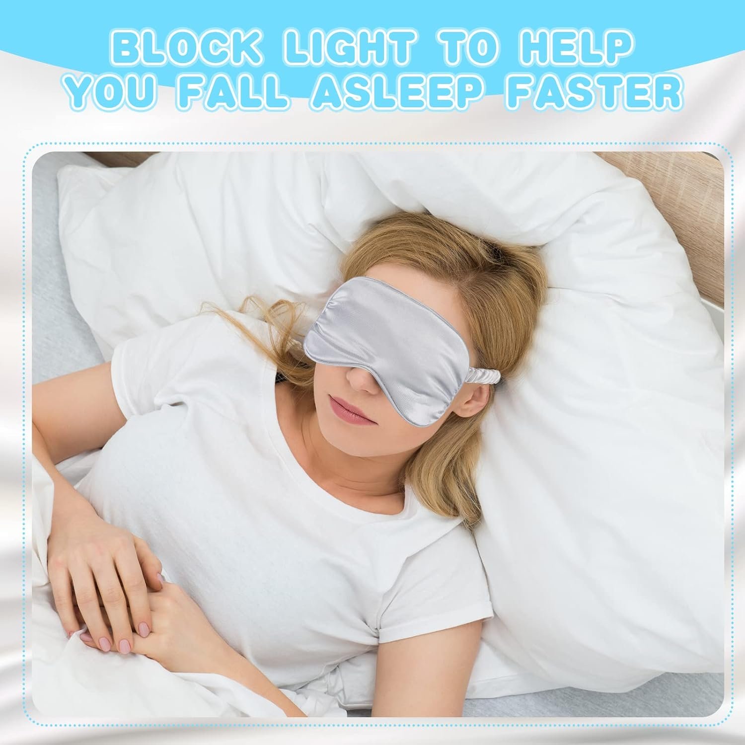 Coume 16 Pieces Silk Sleep Mask Eye Coverings for Sleeping Smooth Soft Eye Covers Mask About 20 x 9.2 cm/ 7.87 x 3.62 Inch - Image 6
