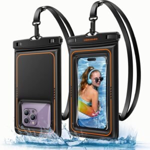 UNBREAKcable Floating Waterproof Phone Pouch 2 Pack, IPX8 Waterproof Phone Case Dry Bag Kayak/Beach/Cruise Travel Essentials, Water Proof Pouch for iPhone 16 15 Pro Max, Samsung S25 Ultra S24 S23-7″