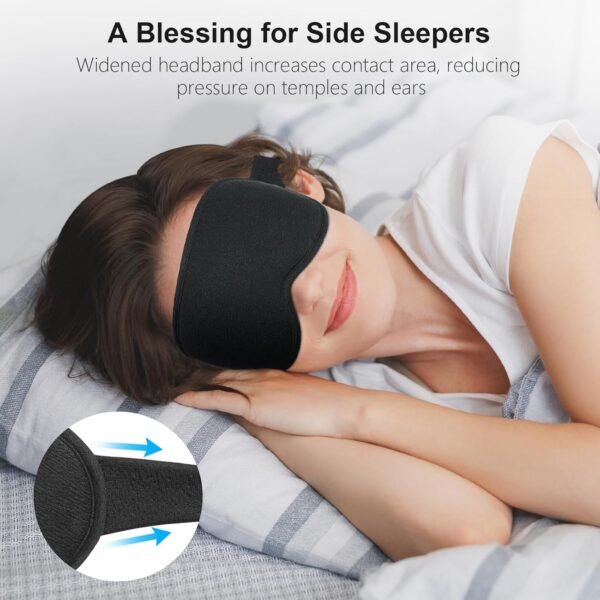 Gritin 100% Blackout Sleep Eye Mask for Women Men, Zero Pressure Sleeping Mask - Ergonomic Design 3D Cutout Eye Movement and Eyelash Friendly Night Blindfold, Ultra Soft Comfortable for Sleeping - Image 5