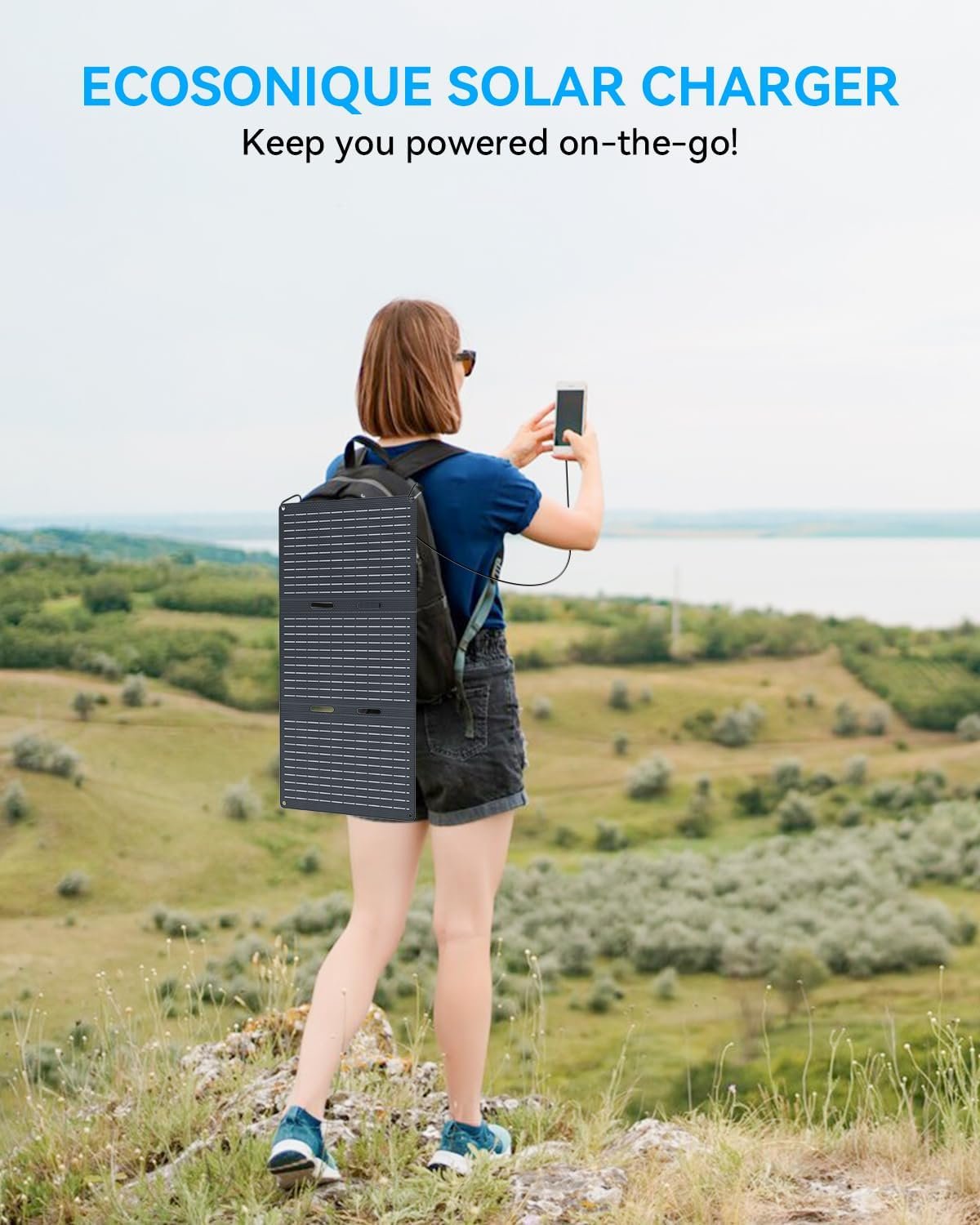 Ecosonique 30W Portable Solar Charger Foldable Solar Panels with USB C USB A Fast Charging Waterproof for Camping Backpacking Compatible with Cell Phone, iPhone, iPad, Samsung Galaxy, LG, Power Banks - Image 5