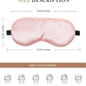 Eye Mask for Sleeping,3 Pack Silk Sleep Masks for Women Men-Blindfold for Travel on Airplane,100% Pure Silk Eye Mask for Sleep with Adjustable Strip