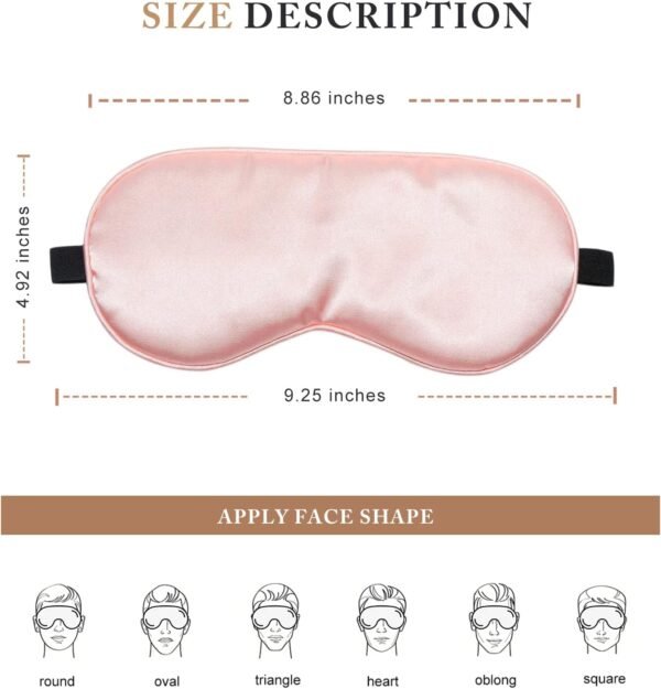 Eye Mask for Sleeping,3 Pack Silk Sleep Masks for Women Men-Blindfold for Travel on Airplane,100% Pure Silk Eye Mask for Sleep with Adjustable Strip - Image 2
