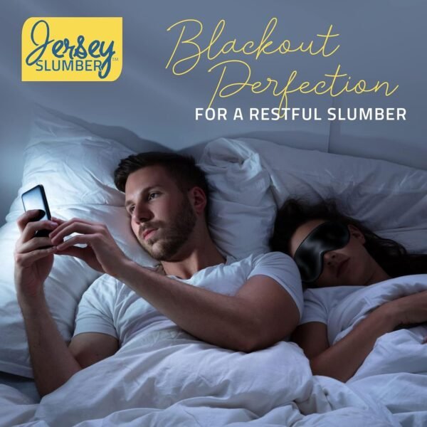 100% Silk Sleep Mask for A Full Night's Sleep | Comfortable & Super Soft Eye Mask with Adjustable Strap | Works with Every Nap Position | Best Sleeping Aid/Blindfold/Gift, Blocks Light Jersey Slumber - Image 5
