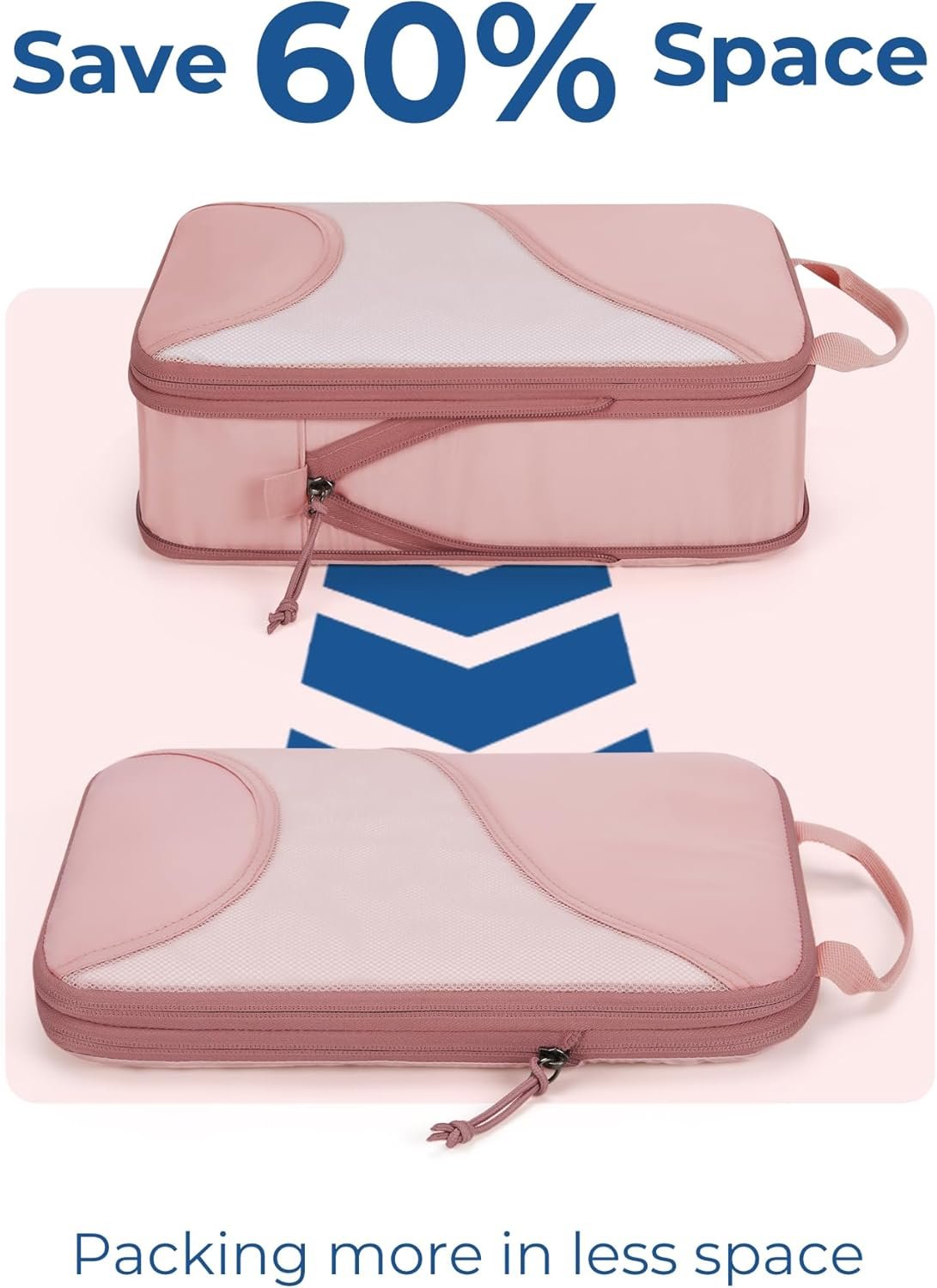 BAGSMART Compression Packing Cubes - 6 Set Travel Packing Cubes for Suitcases, Compression Suitcase Organizers with Shoe Bag - Image 4