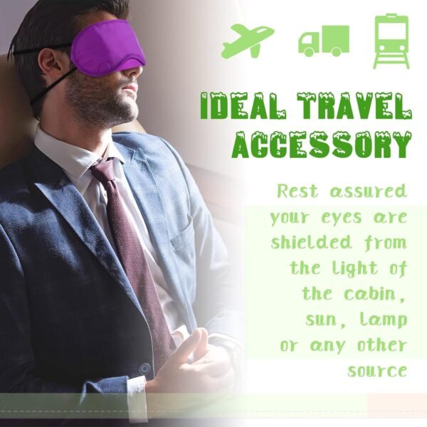 Tarpop 200 Pcs Eye Mask Bulk Sleep Masks Blindfolds for Party Games Blind Folds for Adult Play Team Building Travel Individually Wrapped Sleeping Cover with Adjustable Strap for Women Men, 10 Colors - Image 6