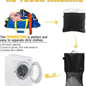 Dirty Laundry Bag for Traveling-Mesh Laundry Bags XL Travel Gym Healthcare Workers Laundry Sports Fitness Swimwear Camping Portable Wash Bag XL (Black)
