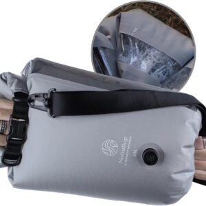 Washbag Portable Washing Machine – 15L Fully Waterproof Dry Bag – Lightweight Compact Nylon Washing Machine – Portable Manual Clothes Washer Laundry Bag (Gray)