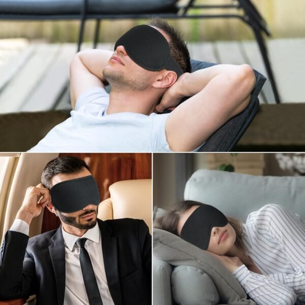 Gritin 100% Blackout Sleep Eye Mask for Women Men, Zero Pressure Sleeping Mask - Ergonomic Design 3D Cutout Eye Movement and Eyelash Friendly Night Blindfold, Ultra Soft Comfortable for Sleeping - Image 8