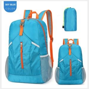 25L Hiking-Backpack Foldable-Sports Daypack-Camping Collapsible Day Bag Water Resistant Lightweight Travel Men Women (Blue)