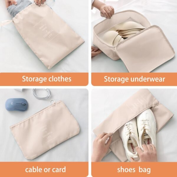 Packing Cubes for Travel - 8 Set Luggage Organizer Bags for Family, Mesh Breathable Travel Packing Cubes for Suitcases Durable Travel Essentials Bags Set - Image 5