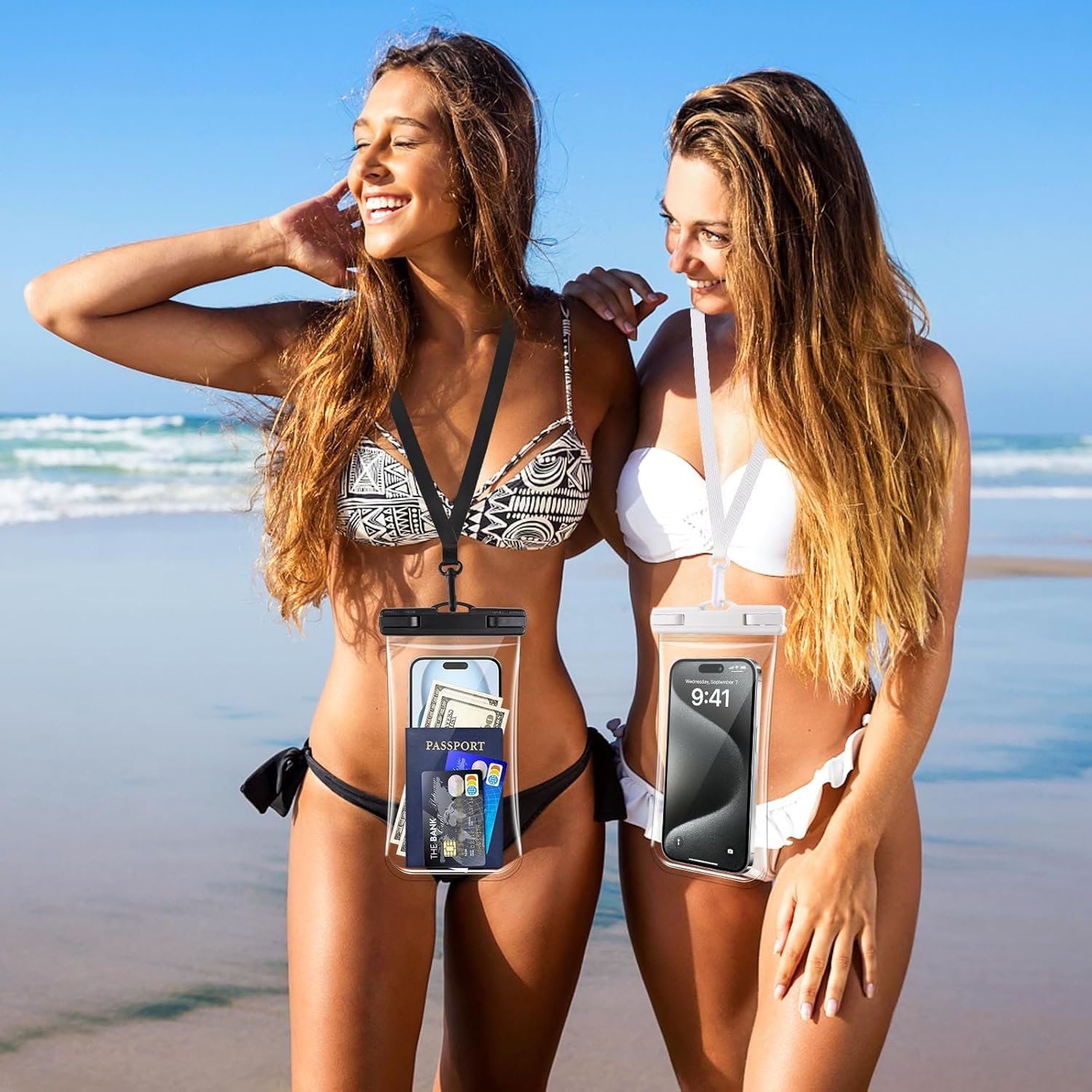 2 PCs Waterproof Phone Pouch, Clear Waterproof Phone Case for iPhone 15 Pro Max 14 13 12 11 Plus Samsung Up to 6.9'', 3D IPX8 Water Proof Cellphone Dry Bag for Snorkeling Swimming Pool Beach - Image 5