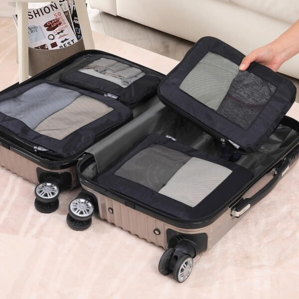 Ultralight Compression Packing Cubes Travel for Suitcases ，Compressible Mesh Packing Cubes for Travel Women Packing Organizers 4 Set - Image 2
