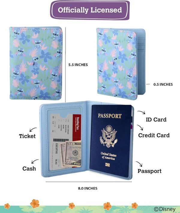 Disney Stitch Passport Cover for Women Official License, Cute Passport Book Holder, Passport Wallet, Travel Must Haves - Image 3