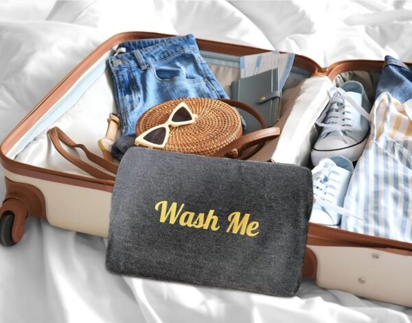 Travel Fanatics Wear Me, Wash Me Bag – 2-Sided Travel Laundry Bag with Stylish Design – Lightweight, Portable, and Durable Canvas Laundry Bag Organizer for Clean and Dirty Clothes - Image 6