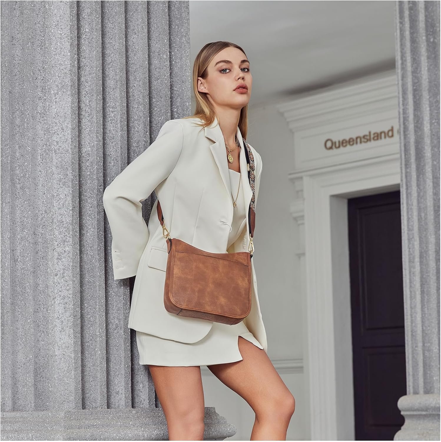 BOSTANTEN Crossbody Bags for Women Trendy Vegan Leather Hobo Purses Shoulder Handbags With Wide Shoulder Strap - Image 8