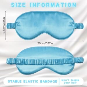 Coume 16 Pieces Silk Sleep Mask Eye Coverings for Sleeping Smooth Soft Eye Covers Mask About 20 x 9.2 cm/ 7.87 x 3.62 Inch