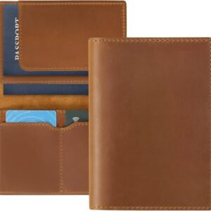 Jack&Chris Leather Passport Holder, Handmade Passport cover, Travel Wallet Cover Case for Men and Women, Leather Travel Documents Organizer Protector, JC107
