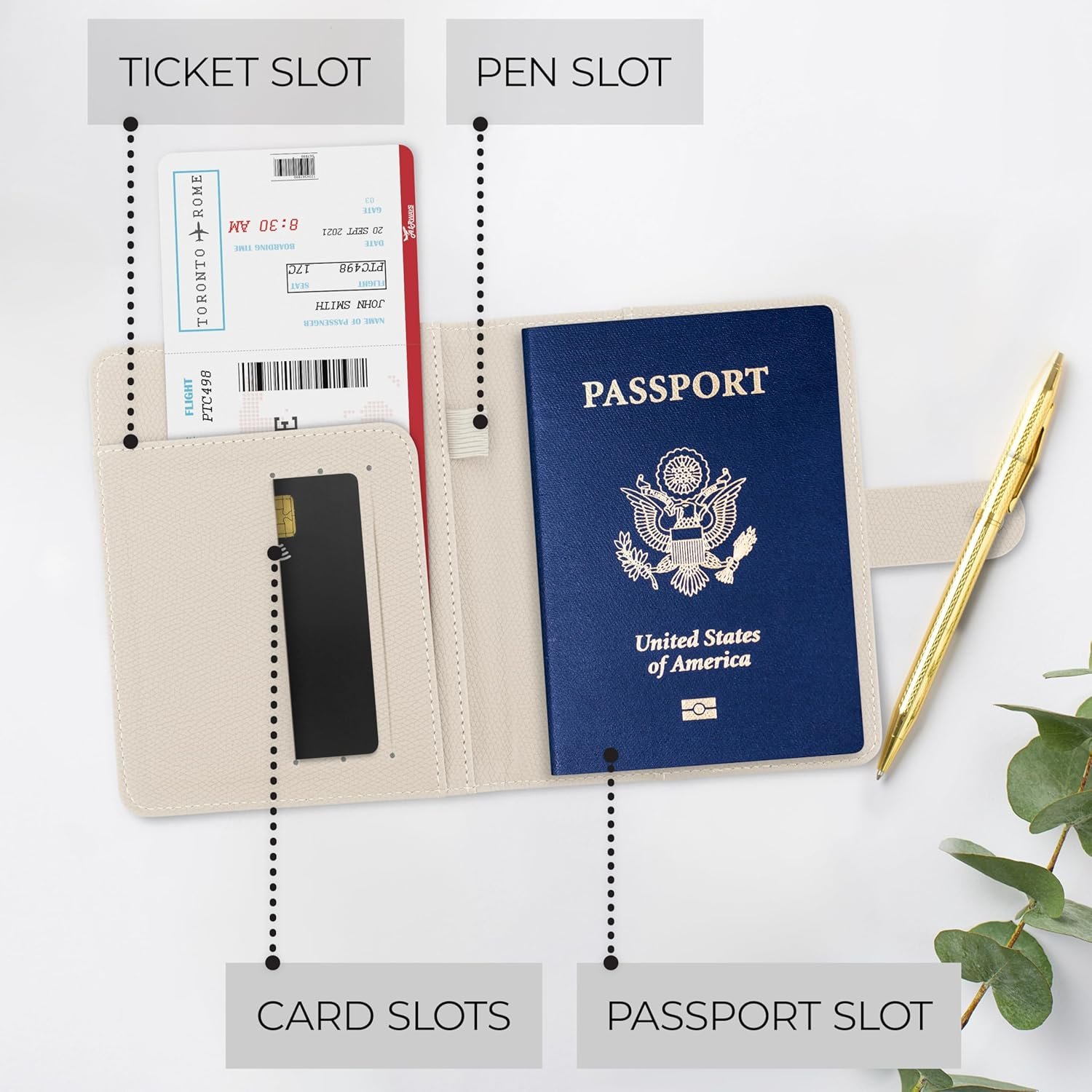 Beautiful Passport Holder for Travel – Cute Cover with Pen Holder to Keep Your Travel Documents Organized & Safe – Quality Passport Wallet for Women & Men and Great for Gifting - Image 5