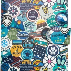 Life is Good Travel Passport Cover – Anti-Theft Passport Holder Wallet with Interior Card Slots, Magnetic Snap Closure, Newsprint