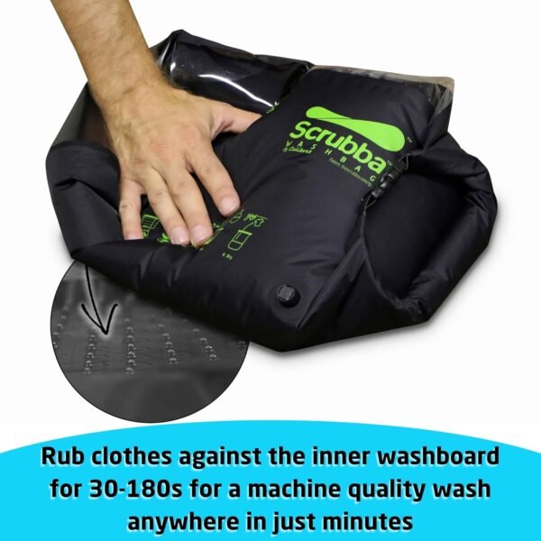 Scrubba Wash Bag Portable Washing Machine - Lightweight Manual Washing Machine for Travel, Camping, Laundry, Baby Clothes - Travel Essentials, Gift - use with Laundry Detergent/Sheets - 5.3 oz. - Image 3