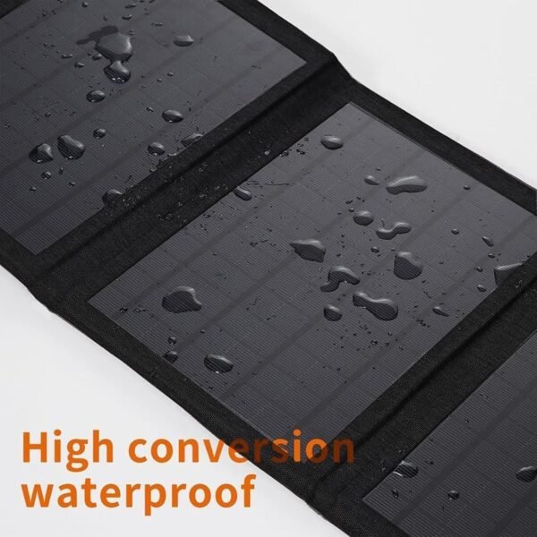 Portable Solar Panel 35W Mobile Phone Solar Charger with Dual USB Outputs Waterproof Smartphones Battery Charger Foldable Solar Charging Panel for Camping, Hiking and Outdoor Trip (Black) - Image 7