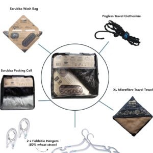 Scrubba Tactical Portable Wash Bag & Dry Kit – Hand Washing System for Outdoors & Travel – Light & Small Camping Laundry Set to Wash Clothes Anywhere