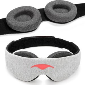 Manta Sleep Mask – 100% Light Blocking, Adjustable Sleeping Mask with Detachable Eye Cups, Ultra Comfortable for Women & Men, Zero Pressure on Lashes, Perfect for Travel/Shift Work