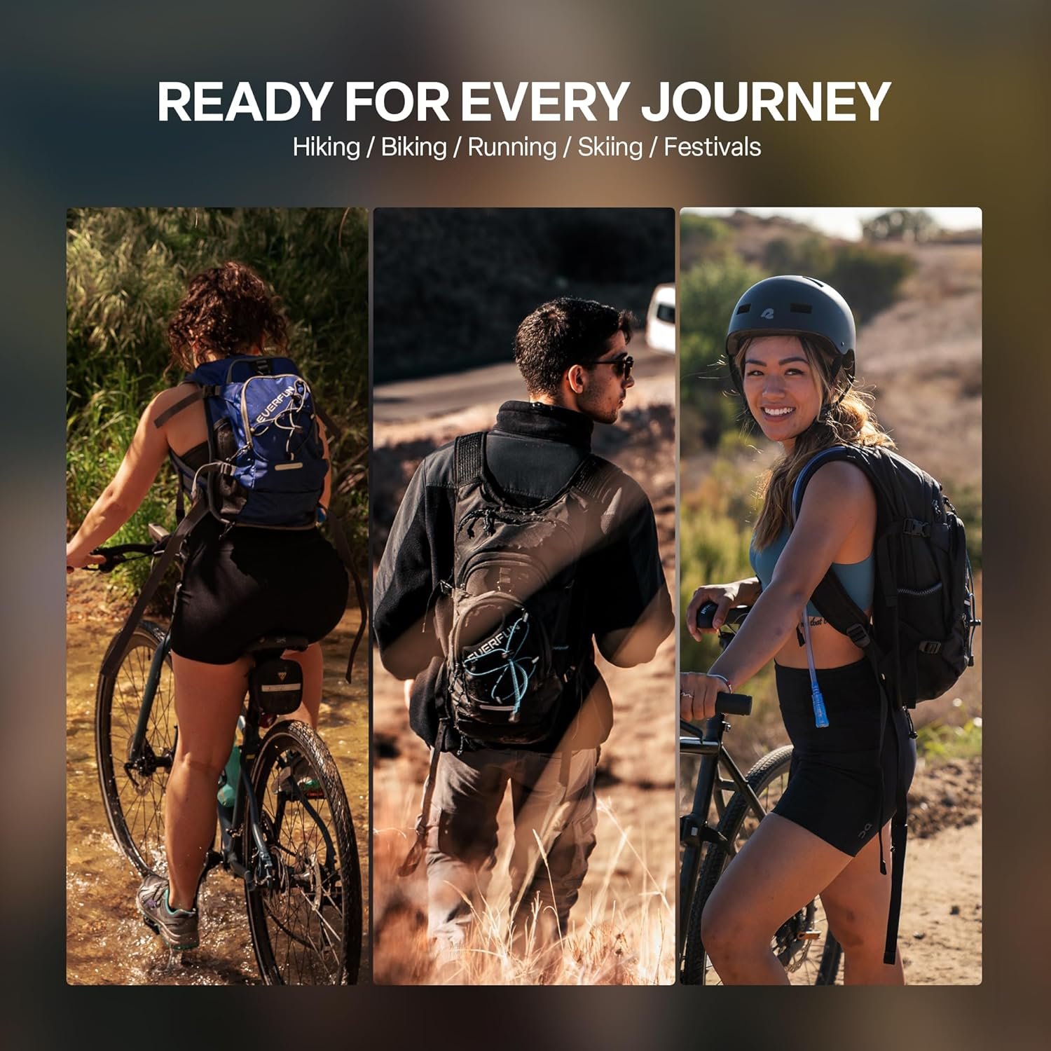 Everfun Hydration Backpack 18L with Water Bladder 2L/3L Hiking Water Backpack Women Men Hydration Pack Insulated Lightweight Day Hydropack with Storage for Hiking, Biking, Running, Festival - Image 9