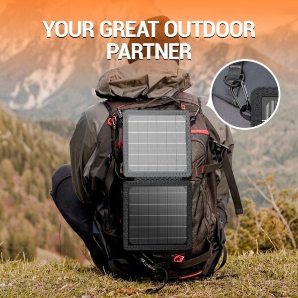 GOODaaa 10W Portable Solar Charger with Dual USB Outputs Super Handy Foldable Size 24% High Conversion Efficiency Solar Panels, Waterproof & Dustproof & Shockproof, Wide Compatibility - Image 7
