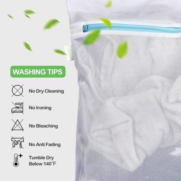 OTraki Large Mesh Washing Bag 43 x 35 in XL Laundry Bag Washer Machine Net Protector Large Washer Bag for Travel Camp College Student Dress Bedding Blanket Sheet Robe Cleaning Organizer Blue - Image 7