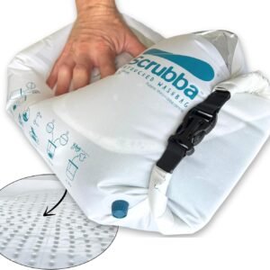 Scrubba Untouched Wash Bag – Portable Washing Machine – Eco-Friendly Manual Washing Machine for Travel, Camping, Baby Clothes – Travel Essentials, Gift – use with Laundry Detergent, & Sheets – 5.3 oz.