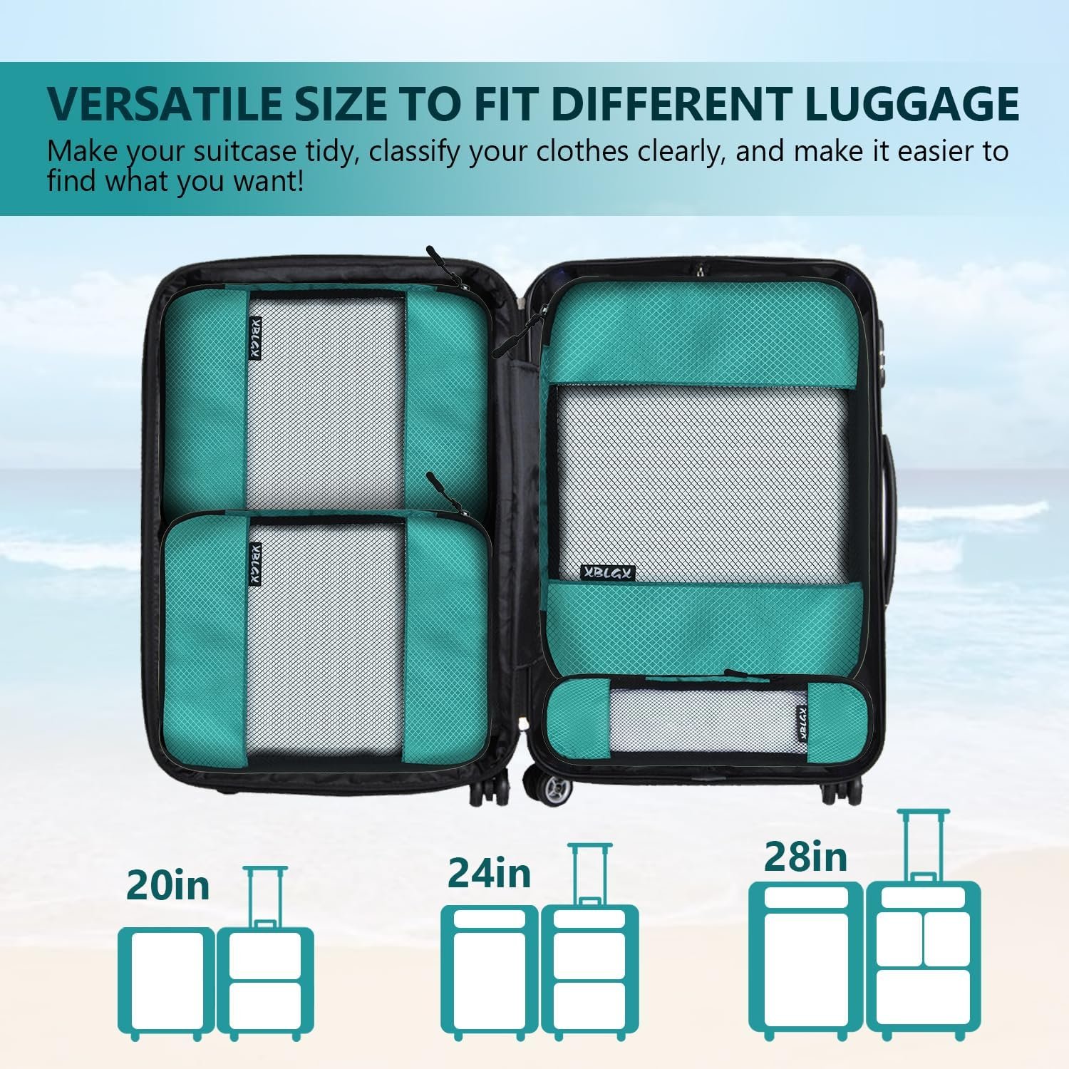 Compression Packing Cubes for Suitcases,5 Set Travel Essentials, Lightweight Luggage Organizer Bags, Travel Cubes for Carry on - Image 6