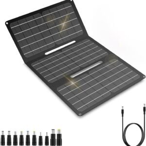 30W Portable Solar Panel Charger, Foldable ETFE Monocystalline Panel with USB-C USB-A and DC Outputs, IP65 Waterproof, High Conversion for Phones,Power Stations, RV, Outdoor Use