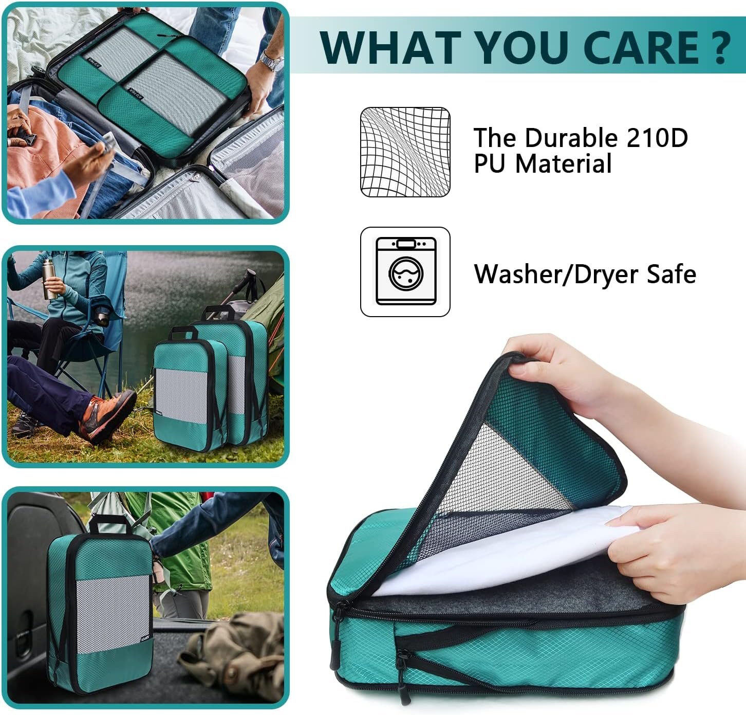 Compression Packing Cubes for Suitcases,5 Set Travel Essentials, Lightweight Luggage Organizer Bags, Travel Cubes for Carry on - Image 7