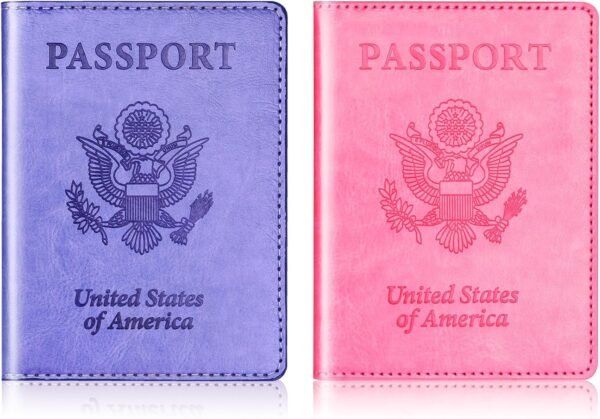 Herain Passport Holder for Travel 2 Pcs, Passport Cover Wallet Case Women Men Family Travel Cruise Ship Essentials, Passport Book Holders Travel Gifts Vacation Must Haves - Image 8