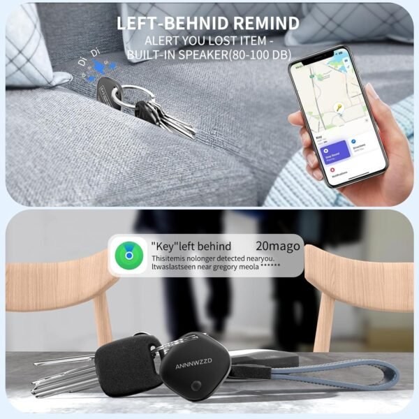 ANNNWZZD Air-Tag 4 Pack Item Finders with Apple Find My APP (iOS Only) Air Tags Help You Track Your Keys, Wallet, Luggage, Backpack, Super Lightweight, Comes with 4 Beautiful Keyrings - Image 3