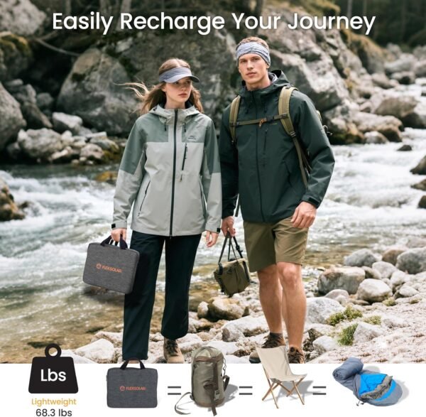 FlexSolar 100W Portable Solar Panels Chargers with PD3.0 USB-C,QC3.0 USB-A and DC Outputs Foldable IP67 Waterproof Power Emergency Camping for Small Power Station Generator,Phones, Power Banks - Image 3