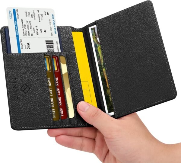 Fintie Passport Holder, Slim Travel Wallet RFID Blocking Card Case Cover Passport Cover Protector Essentials with Credit Card Slots for Women/Men - Image 2