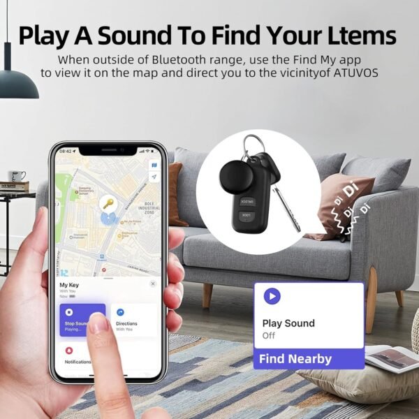 Air Tags-4 Pack Tracker Tag Work with Apple Find My (iOS 14.6 Above Only) Smart Tag Item Finders for Key, Luggage, Backpack，etc. (Black, 4 Pack) - Image 3