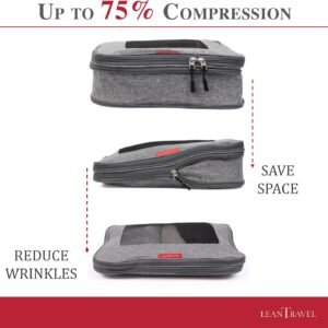 Compression Packing Cubes for Travel Organizers with Double Zipper, LeanTravel