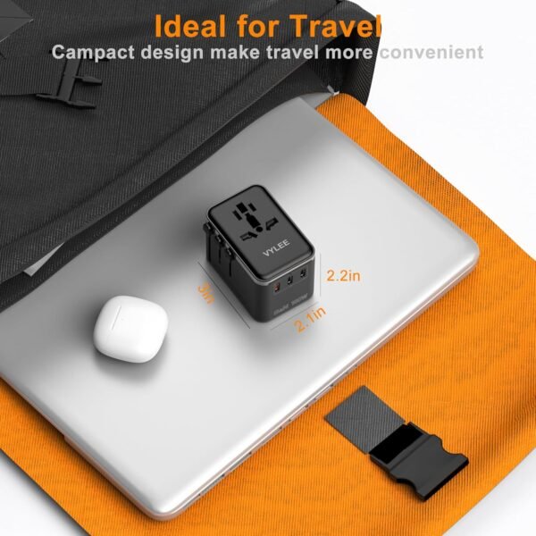 Universal Travel Adapter, PD100W GaN International Power Adapter with 3 USB C and 1 USB A Charging Ports, All in One Power Outlet, Worldwide Plug Adapter for US to European Europe UK AUS Ireland - Image 6