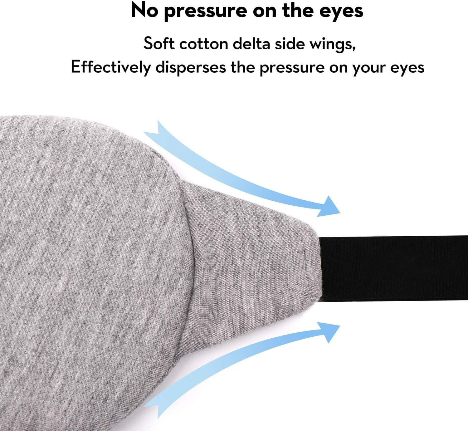 Sleep Mask-Eye Mask for Sleeping, Sleeping Mask Blocking Out Light Perfectly for Women and Men, Soft and Comfortable Blindfold for Travelling, with Pouch (Black+Gray) - Image 4