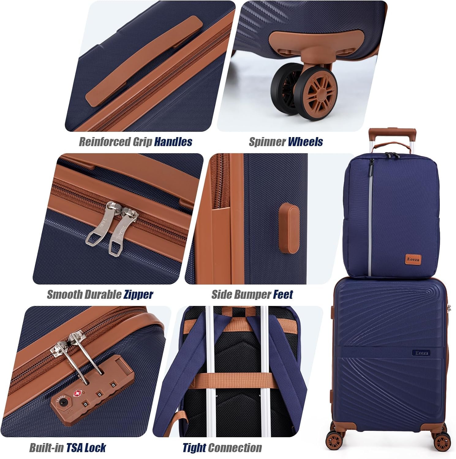 Luggage Sets 3 Piece, Suitcases with Wheels, ABS Hard Case Luggage with TSA Lock Spinner Wheels, Carry On Luggage Set (20inch) - Image 4