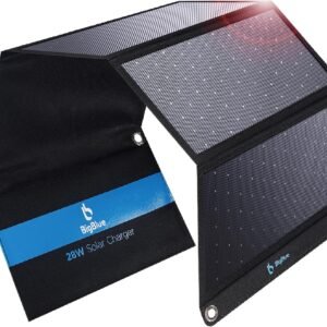 [Upgraded] BigBlue 3 USB Ports 28W Solar Charger(5V/4.8A Max), Portable Foldable Solar Panel for Camping, IP44 Waterproof, Compatible with iPhone 11/XS/XS Max/XR/X/8/7, iPad, Samsung Galaxy LG etc.