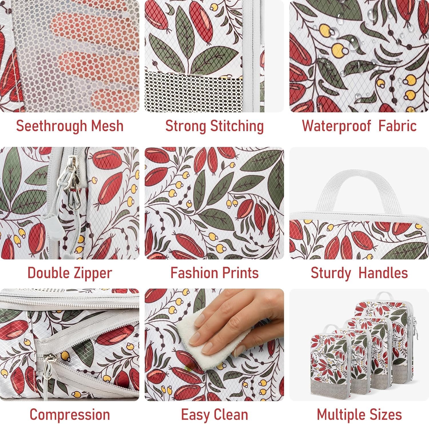 Compression Packing Cubes for Travel 4 Set Luggage Packing Organizer Bag Compressible Expandable Organizer Cubes For Carry On Luggage Suitcase Travel Essentials Accessories for Women Men - Image 5