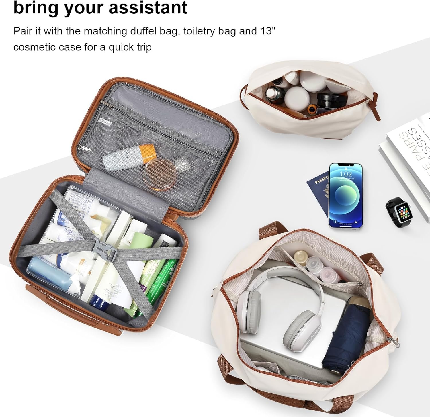 Joyway Luggage Set 3 Piece Suitcase Sets with Spinner Wheel,Hardside Expandable Travel Laggage with TSA Lock (13/20/24/28 Blue brown - Image 5