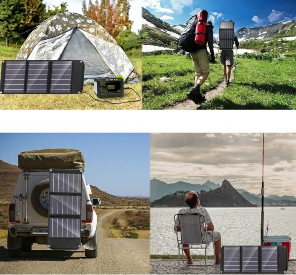 MARBERO Portable Solar Panel 30W Solar Panel Charger 23% High Efficiency Foldable Solar Panels QC3.0 USB & DC Port Compatible with Cell Phone Ipad Laptop IP65 Waterproof for Camping Outdoor Cloudy - Image 6