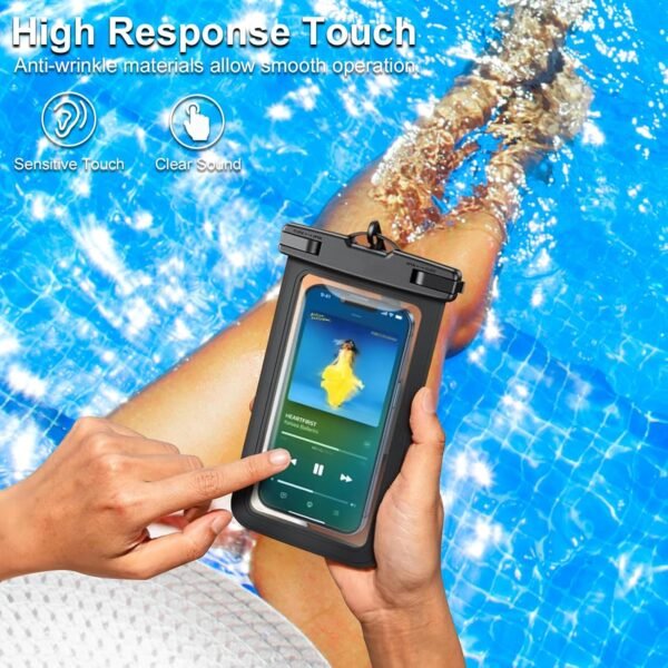 [Up to 8.3"] 5 Pack Multicolor Universal Waterproof Phone Pouch, Phone Waterproof Case Dry Bag (Protection Level: IP68) Outdoor Sports for Apple iPhone,Samsung,and More(Black,Blue,Pink,Orange,Green) - Image 9