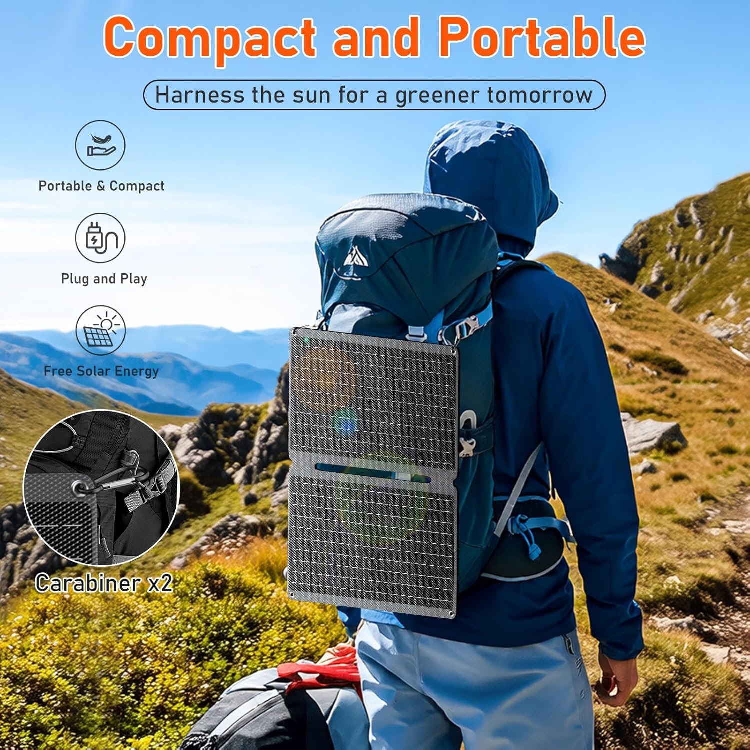 20W Portable Foldable Solar Panel withUSB, Type-C Outputs, Monocrystalline Silicon, ETFE Coating, IP67 Waterproof – Perfect for Phones, iPads, Power Banks, Camping, and Off-Grid Use! - Image 6